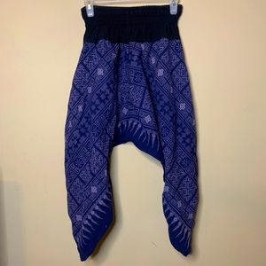 Unisex (M) Blue Handmade Harem Hippie Flow Pants